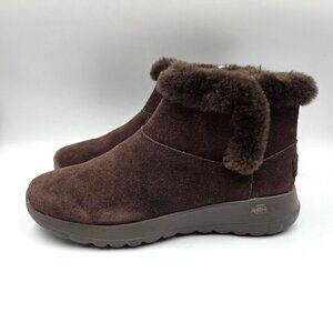 Skechers Boots Womens 6.5 Brown Suede On The Go Joy Chukka Ankle Booties